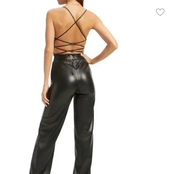 Good American Pants - Good American Black Faux Leather Outfit | SOLD OUT in stores!